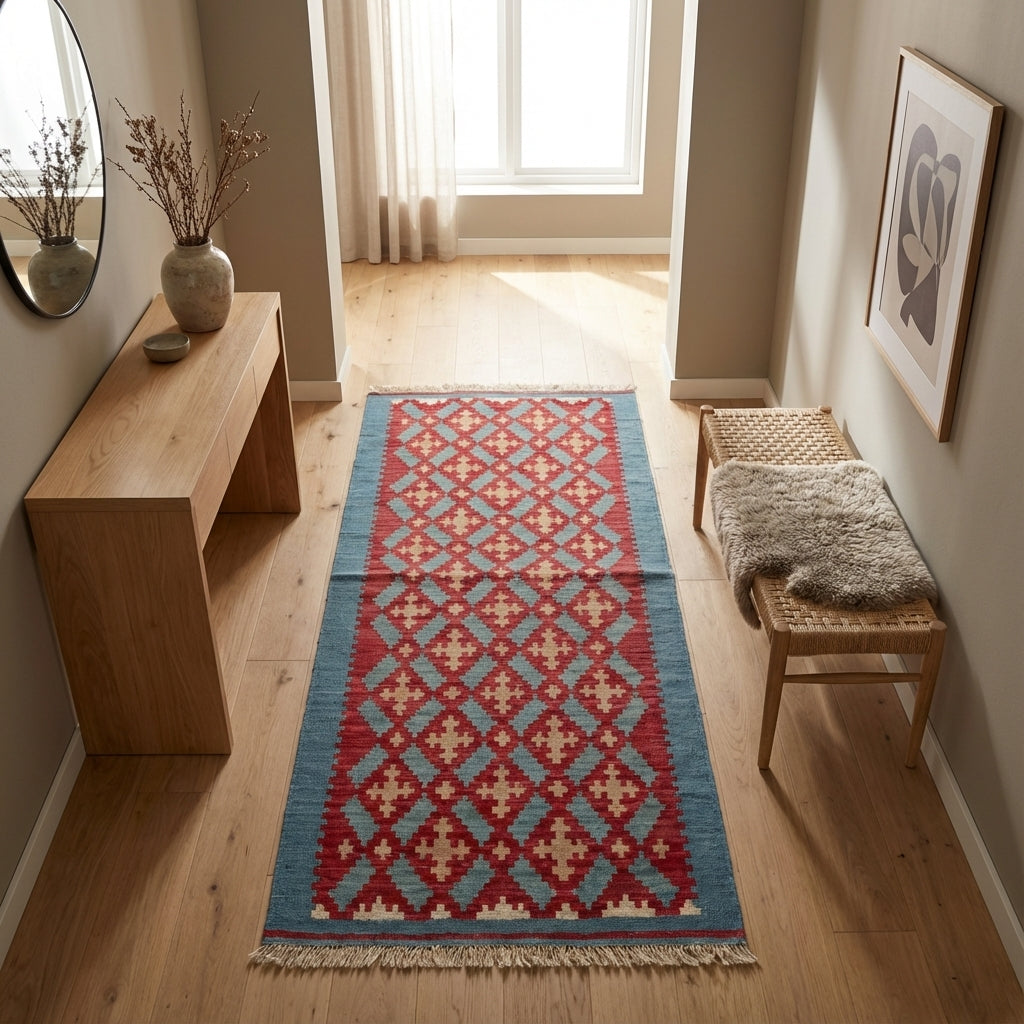 Håndvævet afghansk kelim-tæppe (ID26)