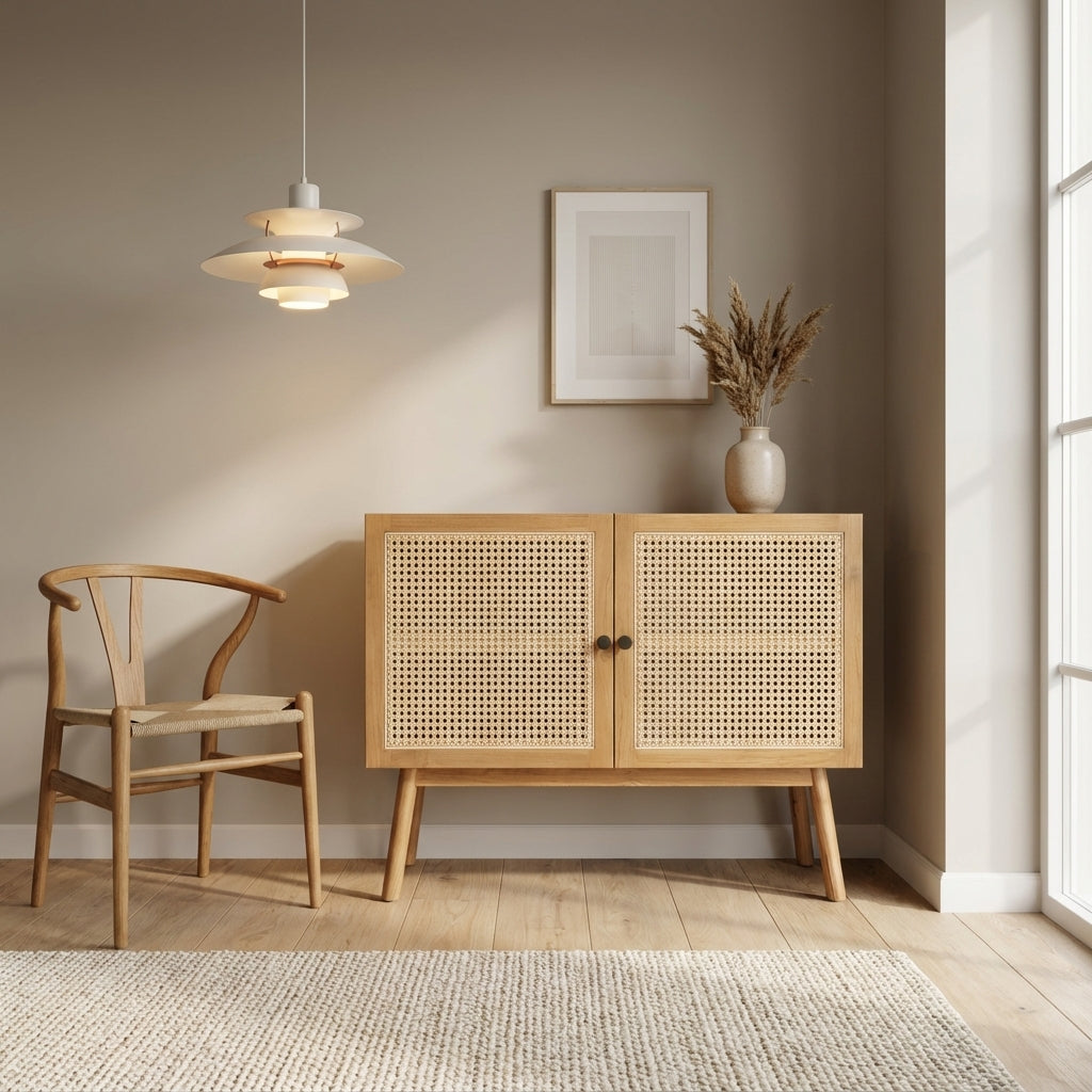 Sidebord i teaktræ og bambus (ID200)