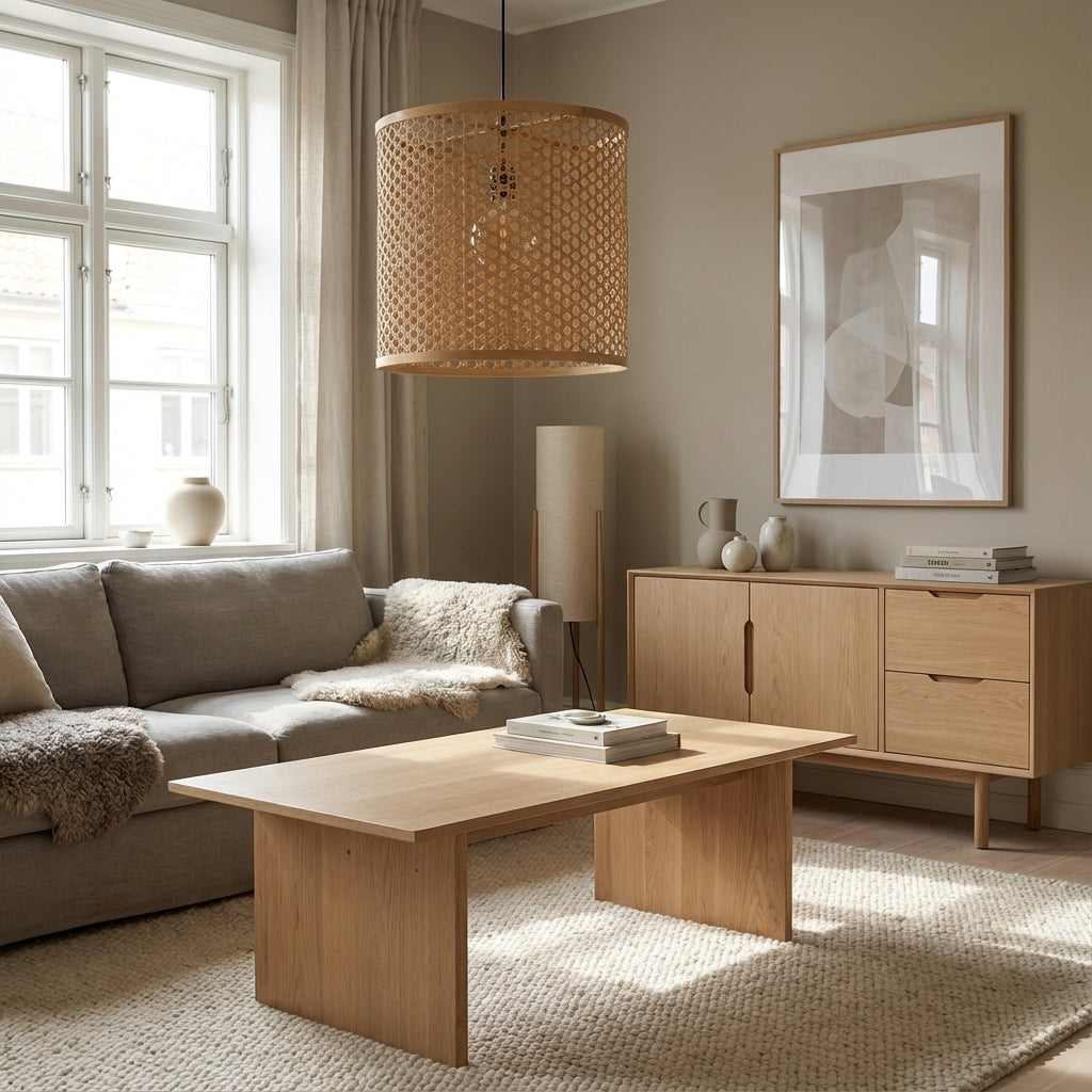 Cylinderlampe i bambus (ID266)