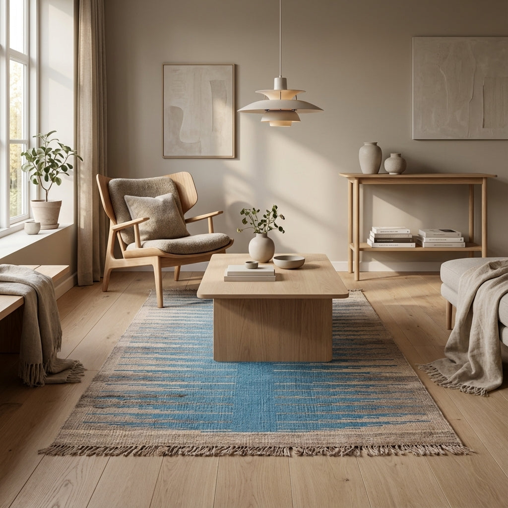 Kelim tæppe – Moderne Uld & Garn Fladvævet (ID288)