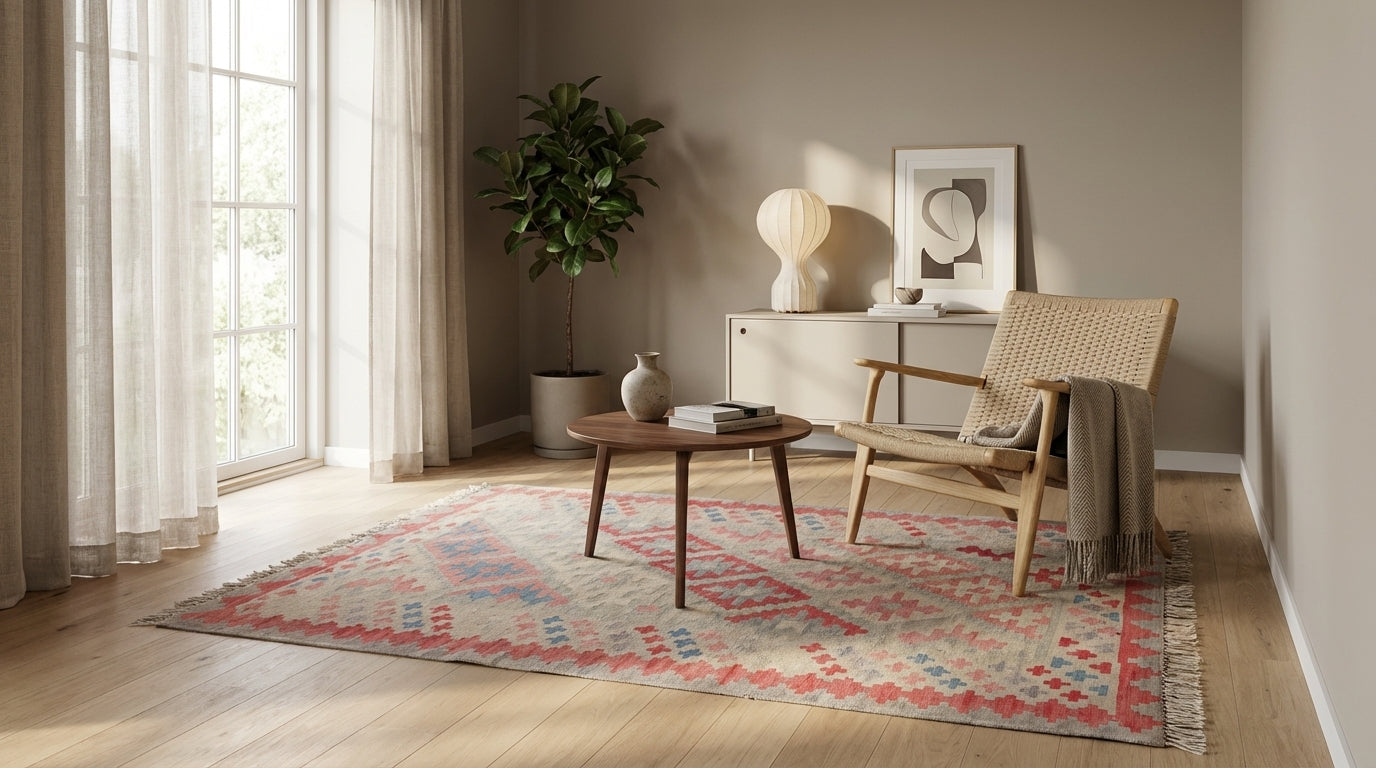 Håndvævet afghansk kelim-tæppe (ID5)