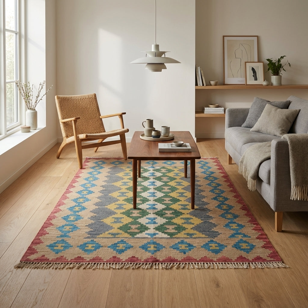 Håndvævet afghansk kelim-tæppe (ID30)