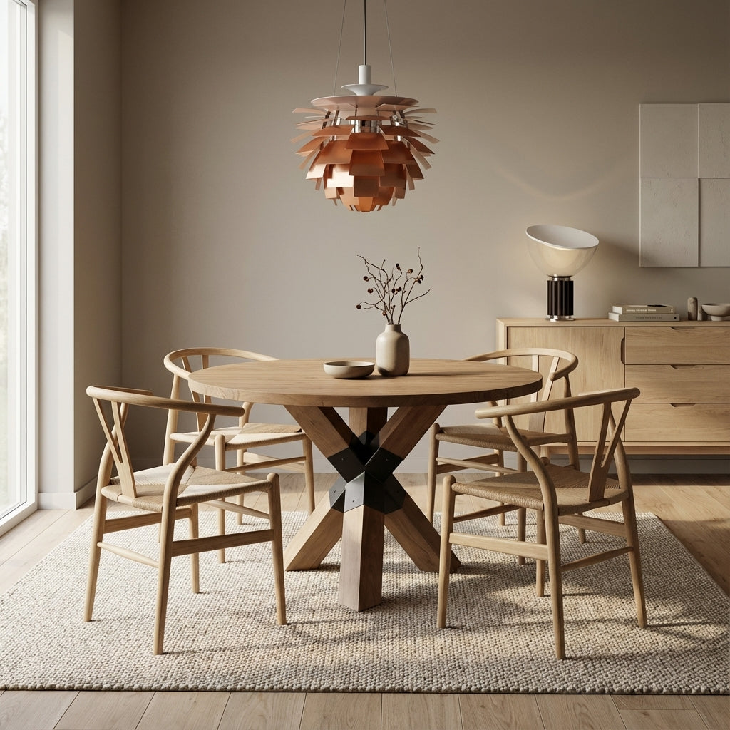 Rundt Spisebord til 4 i træ (ID197)