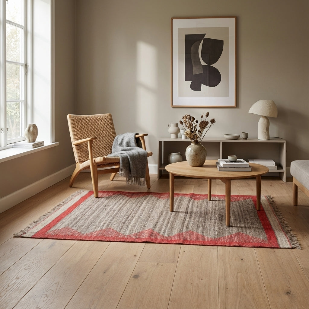 Kelim tæppe – Moderne Uld & Garn Fladvævet (ID286)