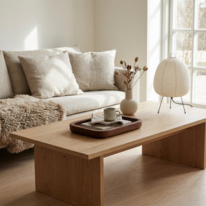 Moderne serveringsbakke i teaktræ (ID142)