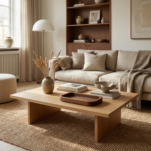 Moderne serveringsbakke i teaktræ (ID143)