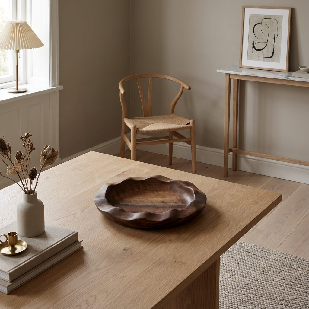 Moderne serveringsbakke i teaktræ (ID144)