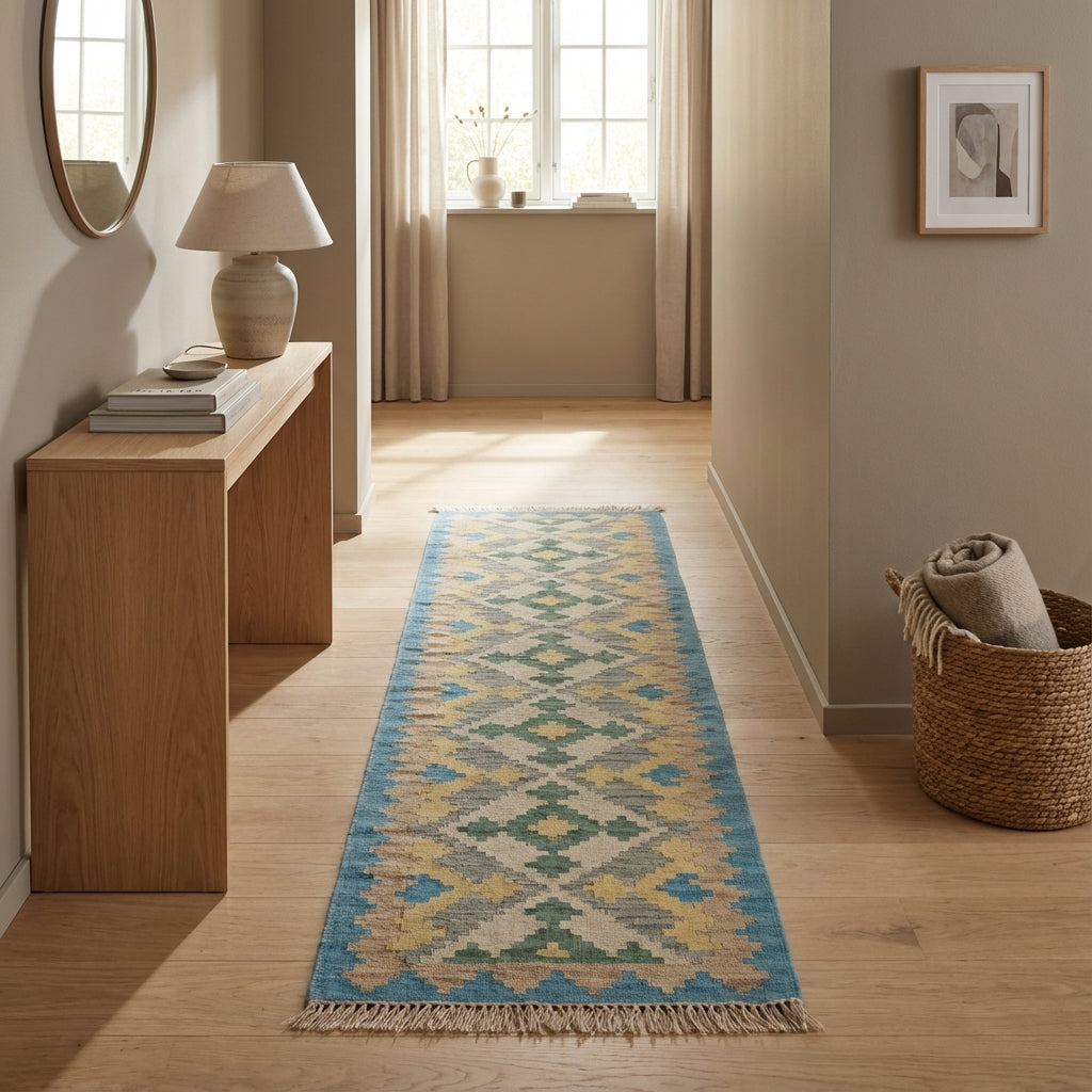 Håndvævet afghansk kelim-tæppe (ID50)