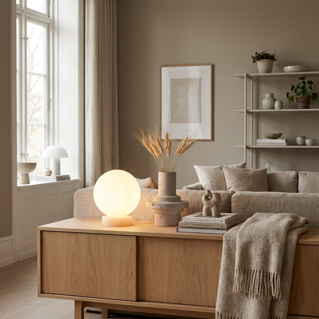 Moderne bordlampe i sten (ID58)