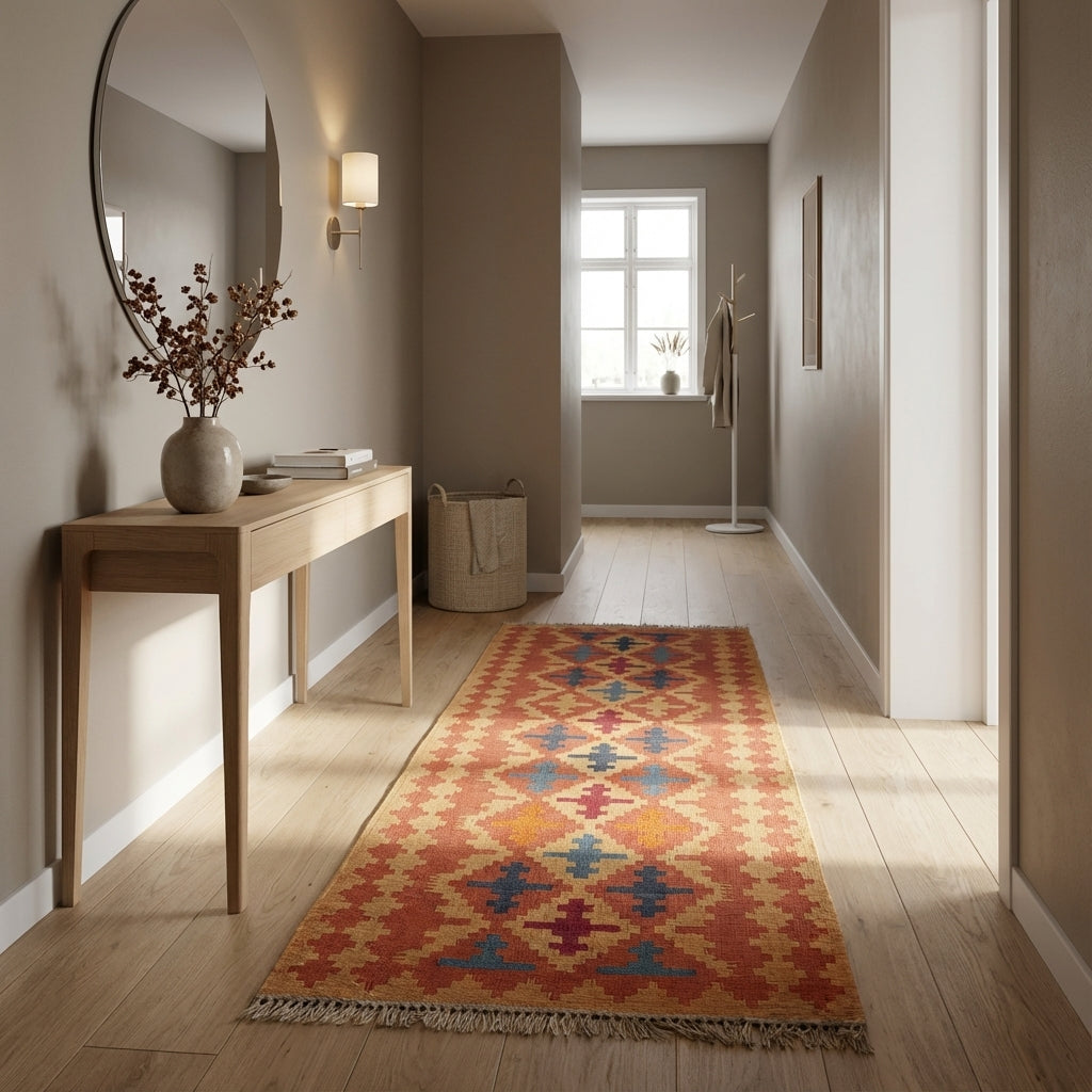 Håndvævet afghansk kelim-tæppe (ID48)