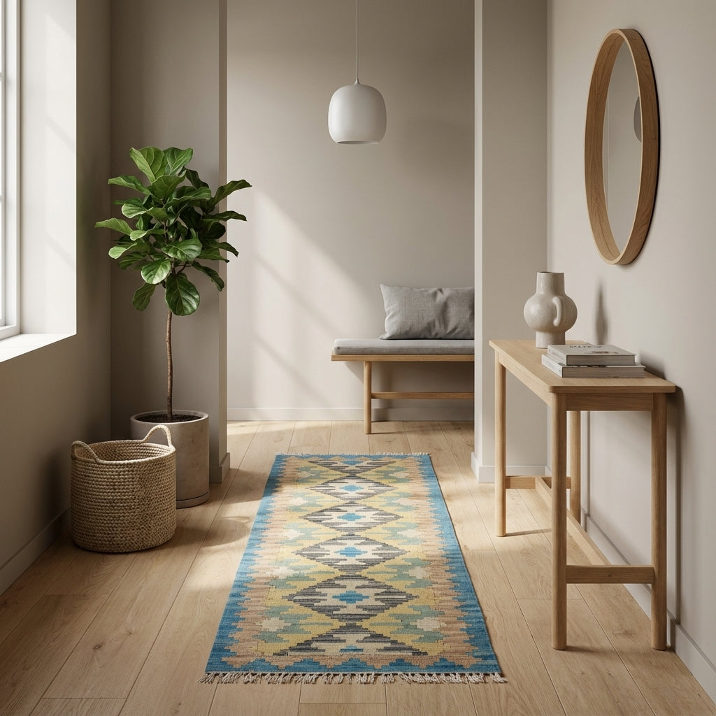 Håndvævet afghansk kelim-tæppe (ID27)