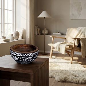 Udskåret zigzag-skål (ID255)