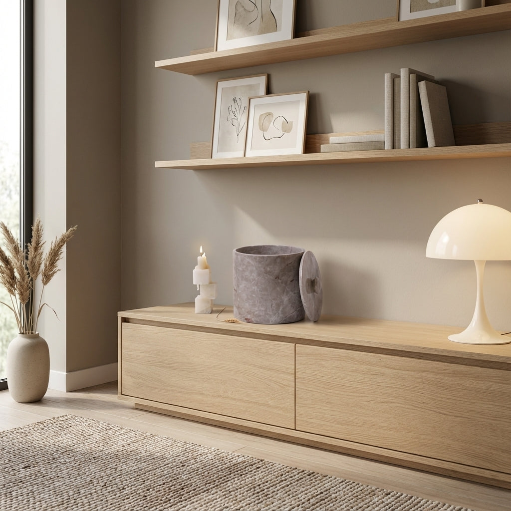 Moderne opbevaringskrukke i sten (ID119)