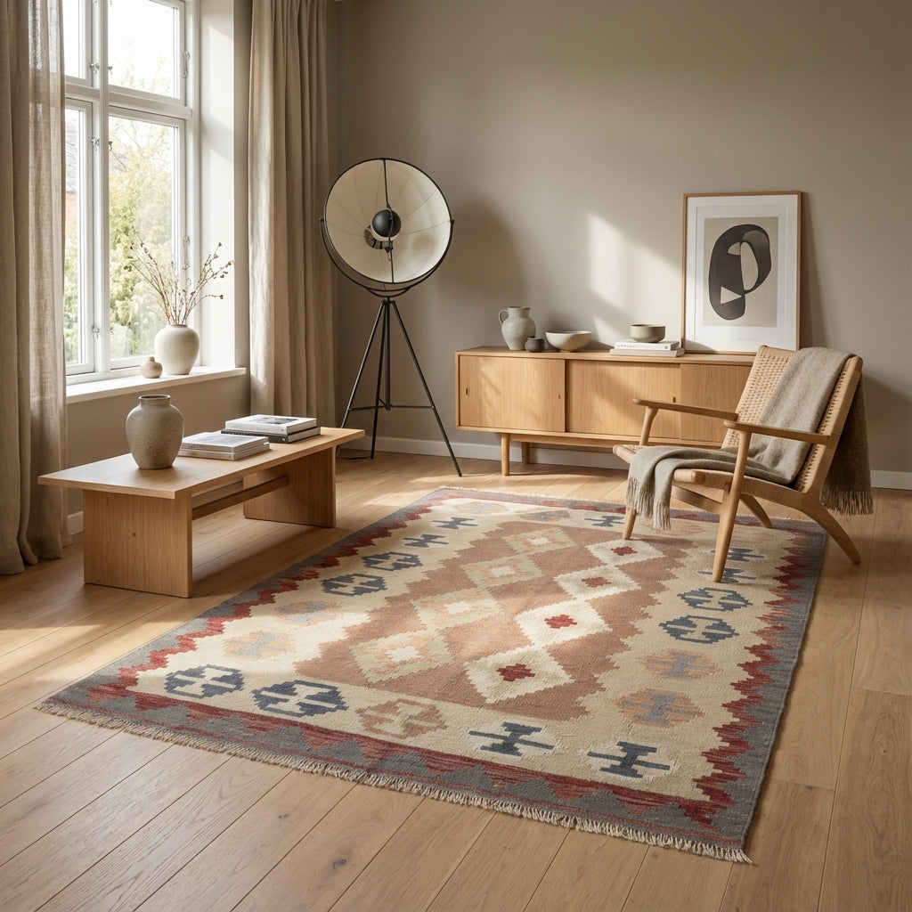 Håndvævet afghansk kelim-tæppe (ID18)