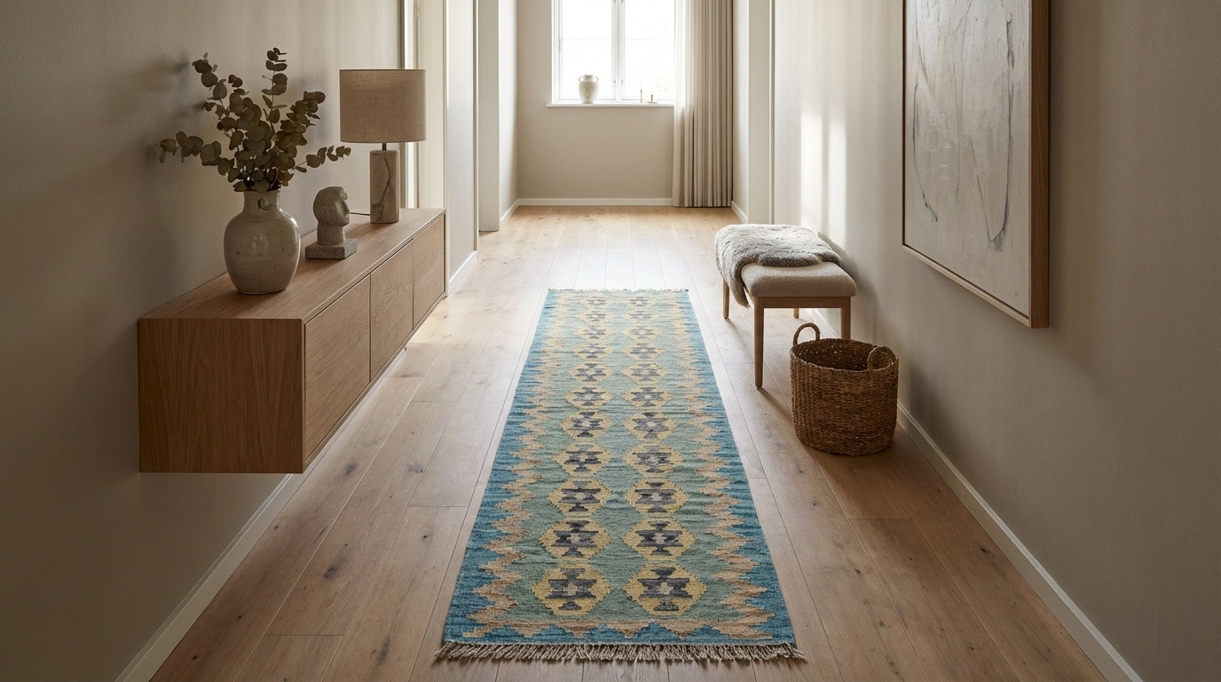 Håndvævet afghansk kelim-tæppe (ID45)