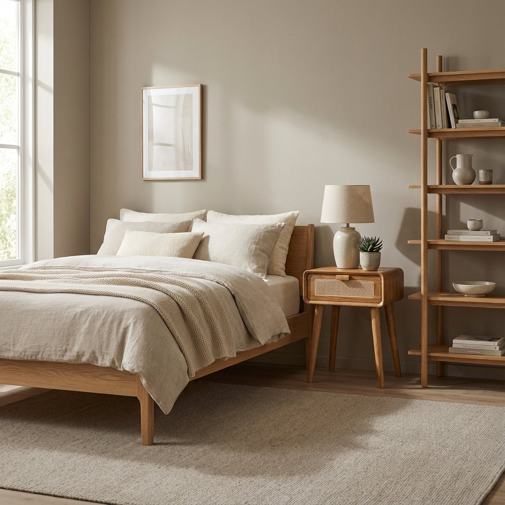 Rattan Natbord i træ og rattan (ID209)