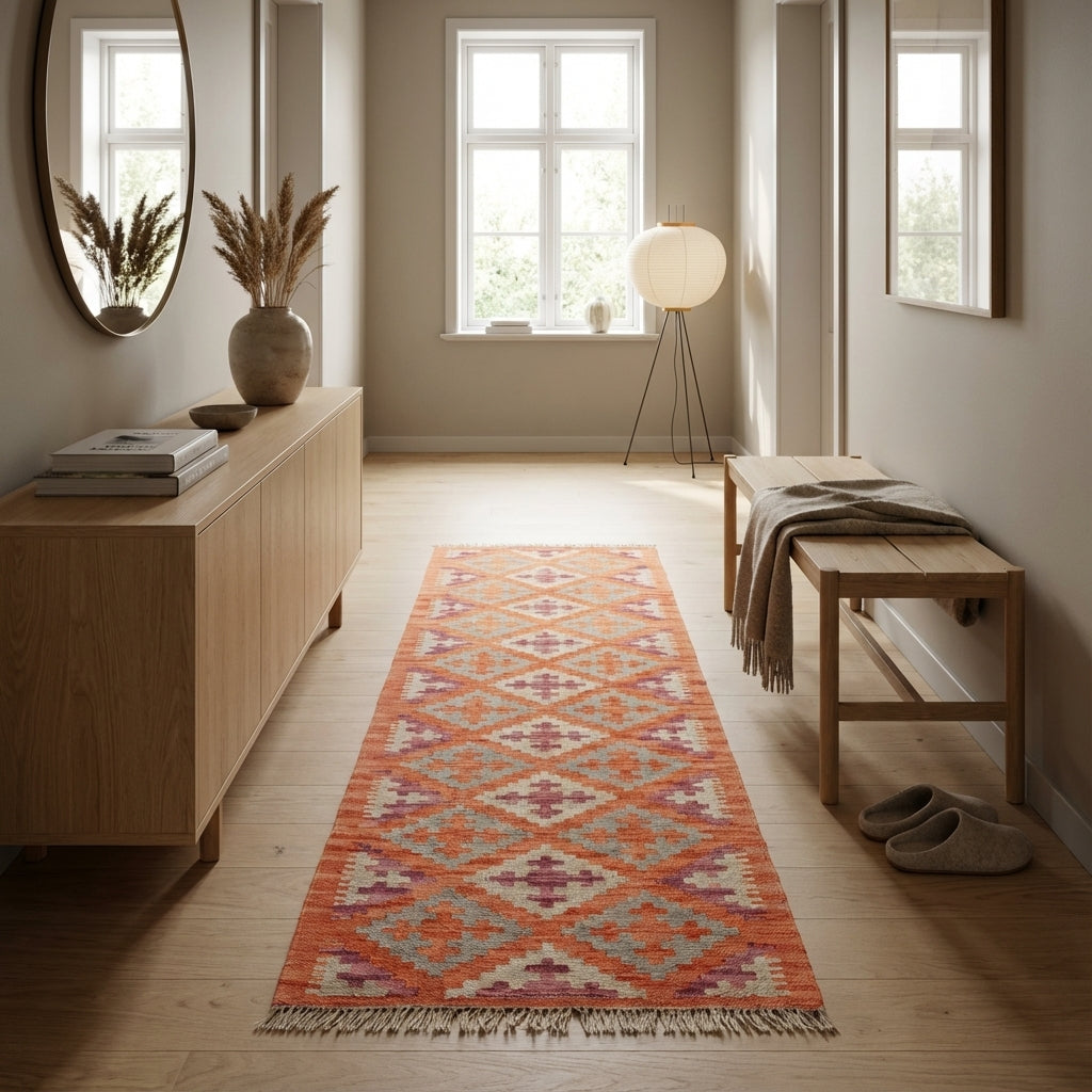 Håndvævet afghansk kelim-tæppe (ID49)