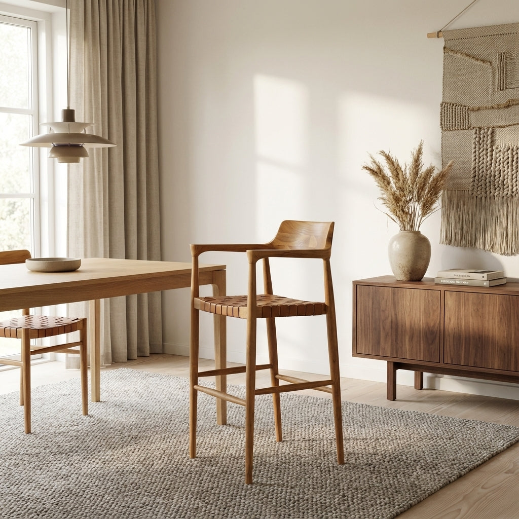 Sculpted træ BarSkammel (ID202)