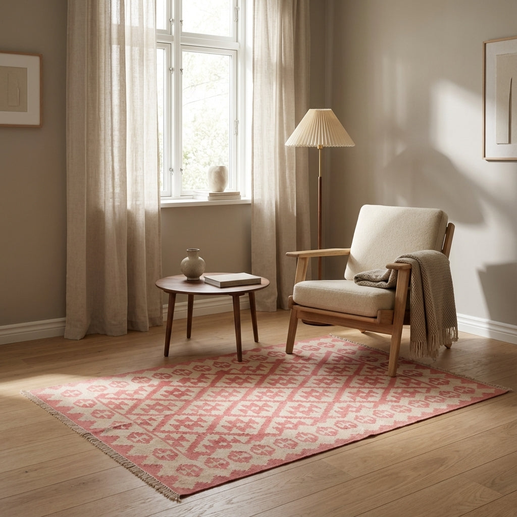 Kelim tæppe – Moderne Uld & Garn Fladvævet (ID283)