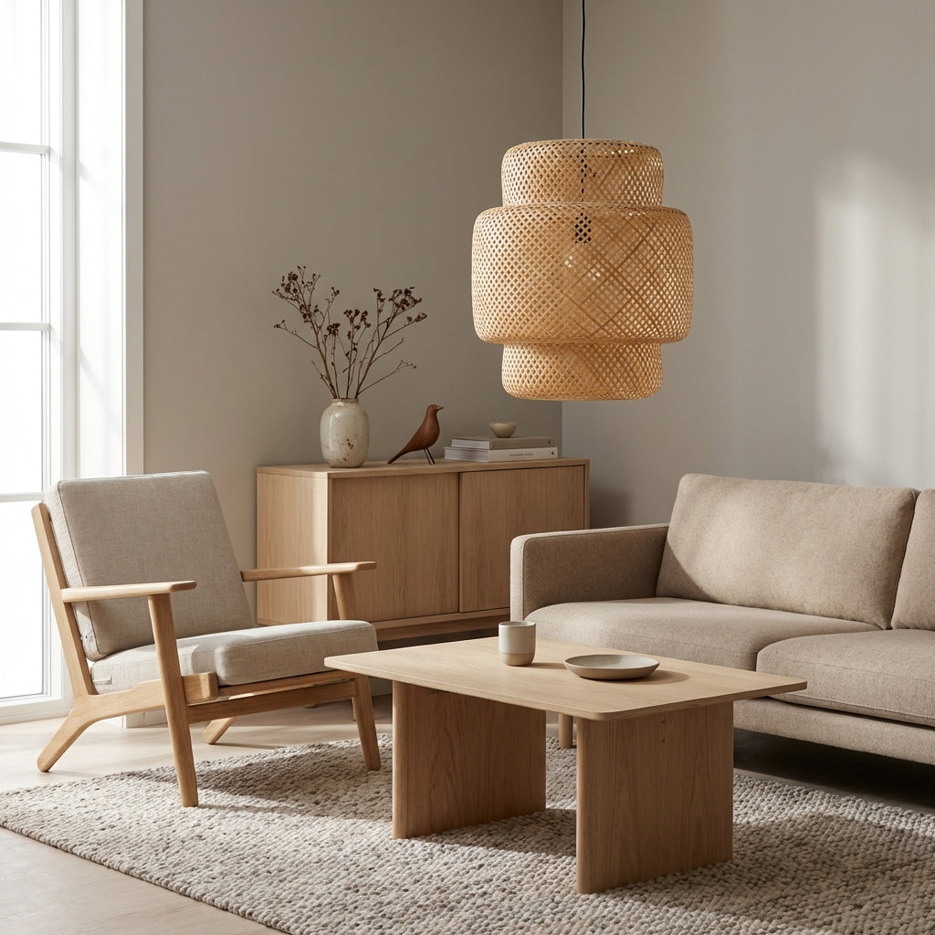 Bambuslampe med stablet design (ID265)