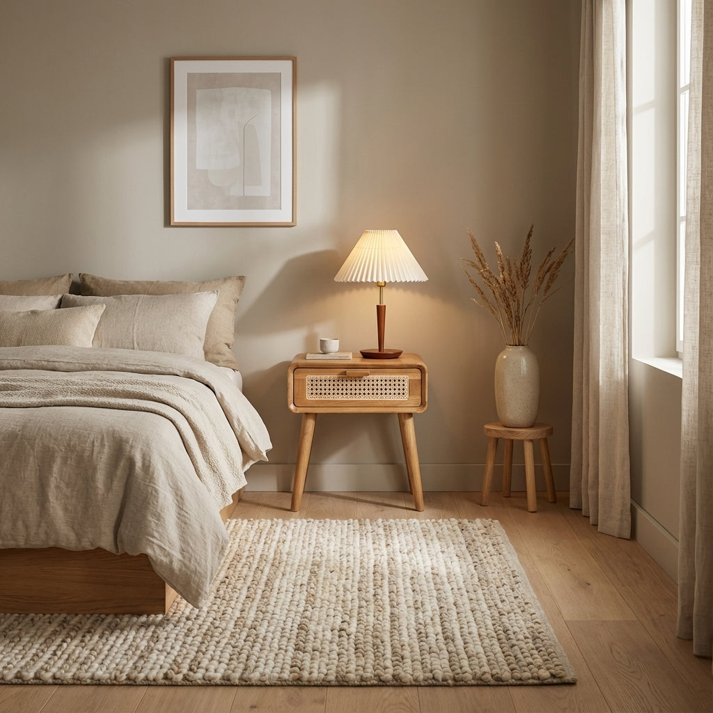 Rattan Natbord i teaktræ og rattan (ID208)