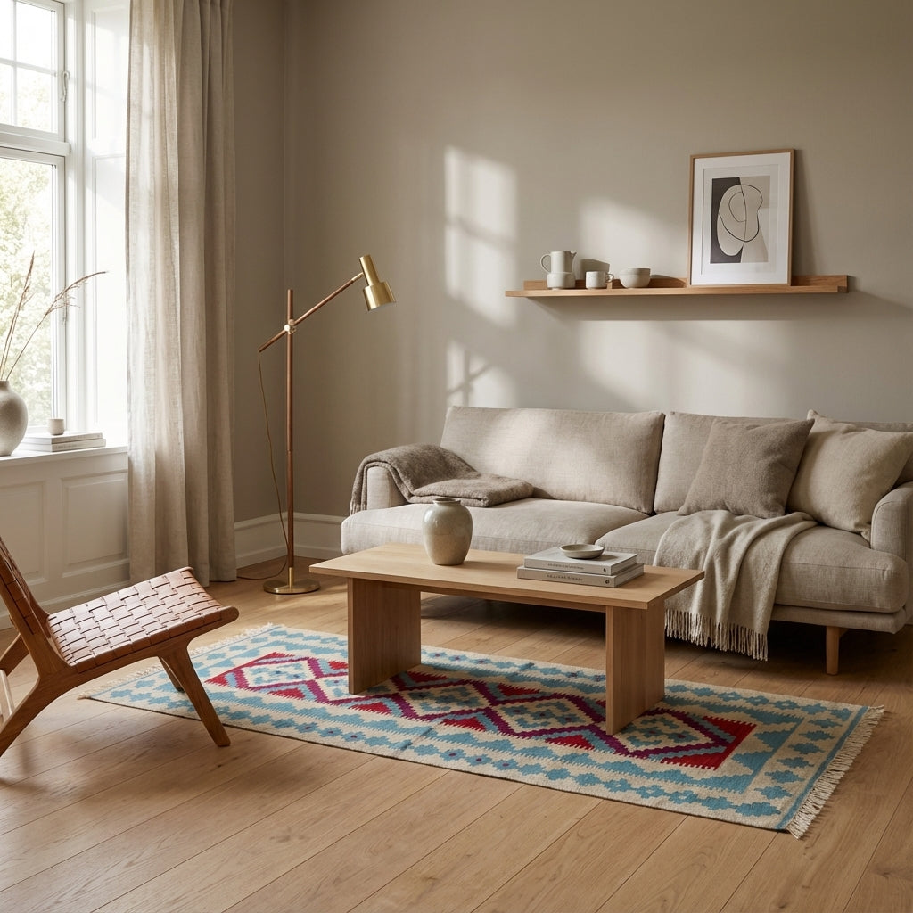 Håndvævet afghansk kelim-tæppe (ID37)