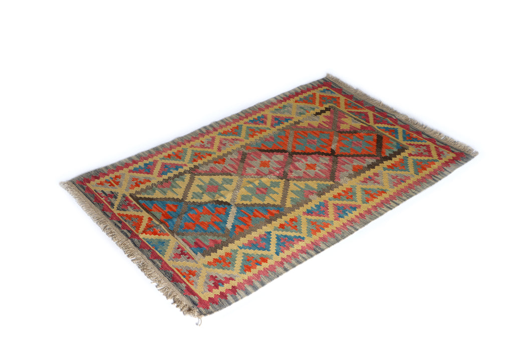 Håndvævet afghansk kelim-tæppe (ID1)