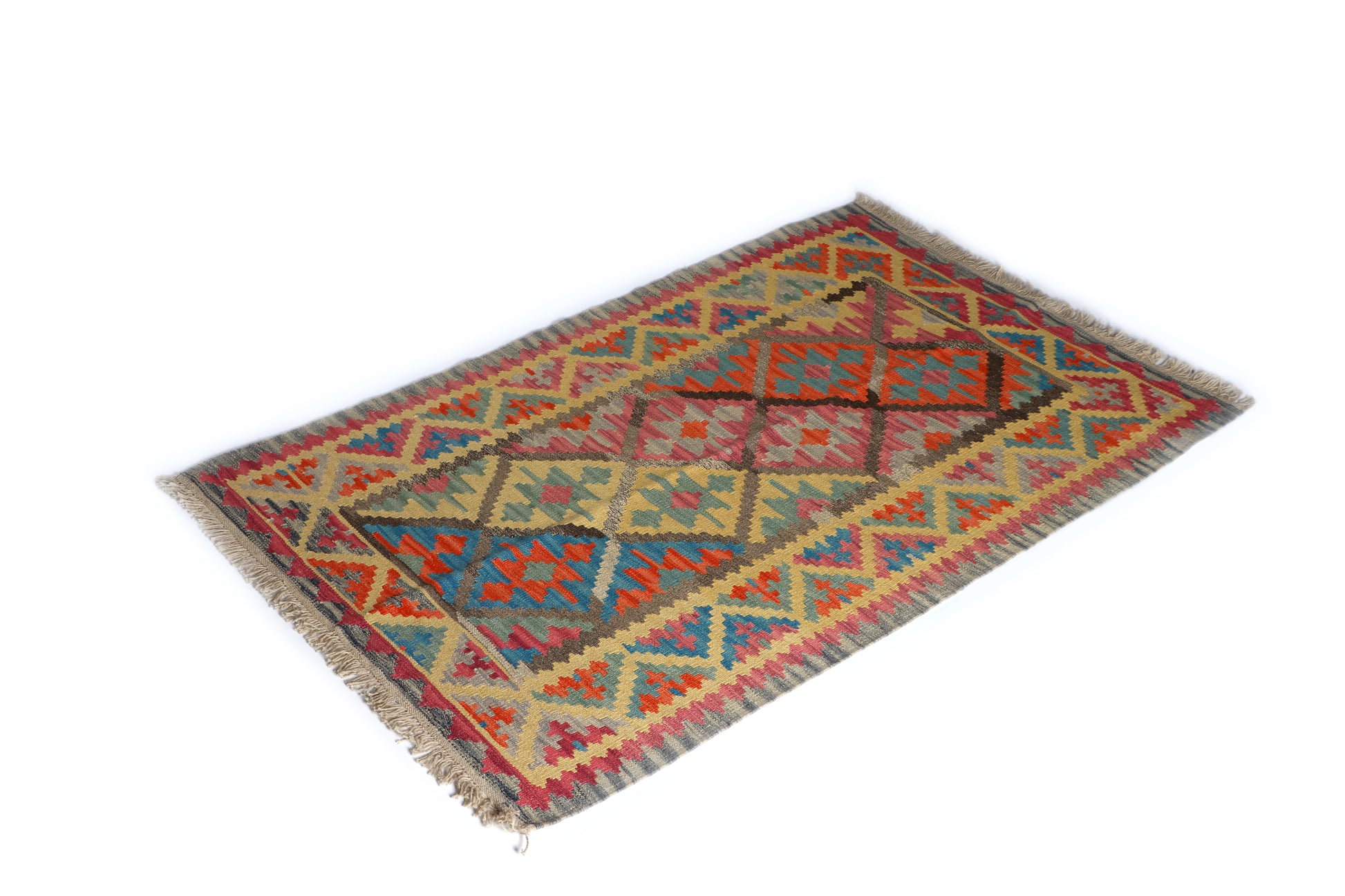 Håndvævet afghansk kelim-tæppe (ID1)