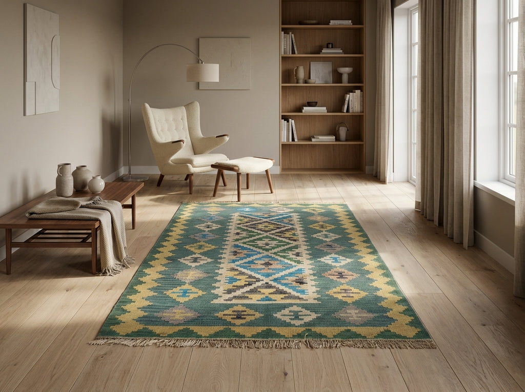 Håndvævet afghansk kelim-tæppe (ID22)