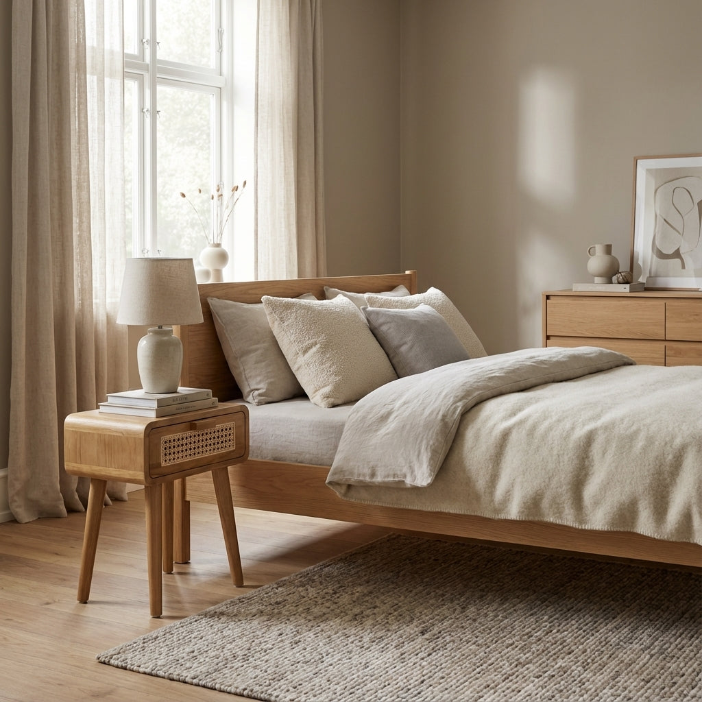 Rattan Natbord i teaktræ og rattan (ID210)