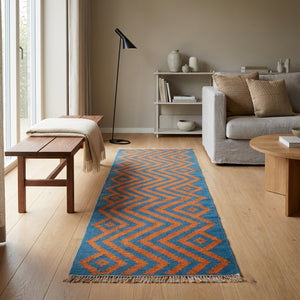 Kelim tæppe – Moderne Uld & Garn Fladvævet (ID307)