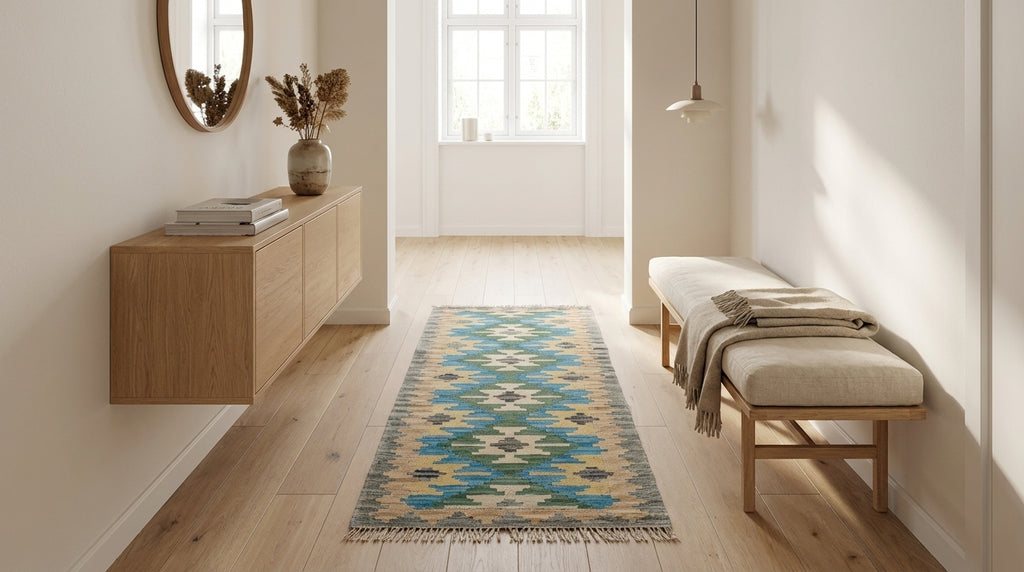 Håndvævet afghansk kelim-tæppe (ID14)