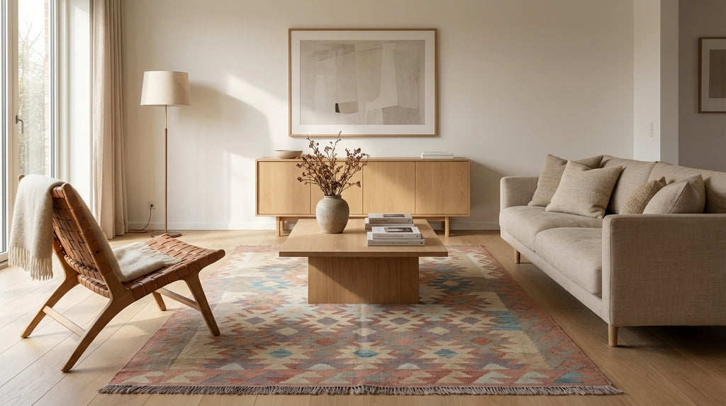 Håndvævet afghansk kelim-tæppe (ID41)