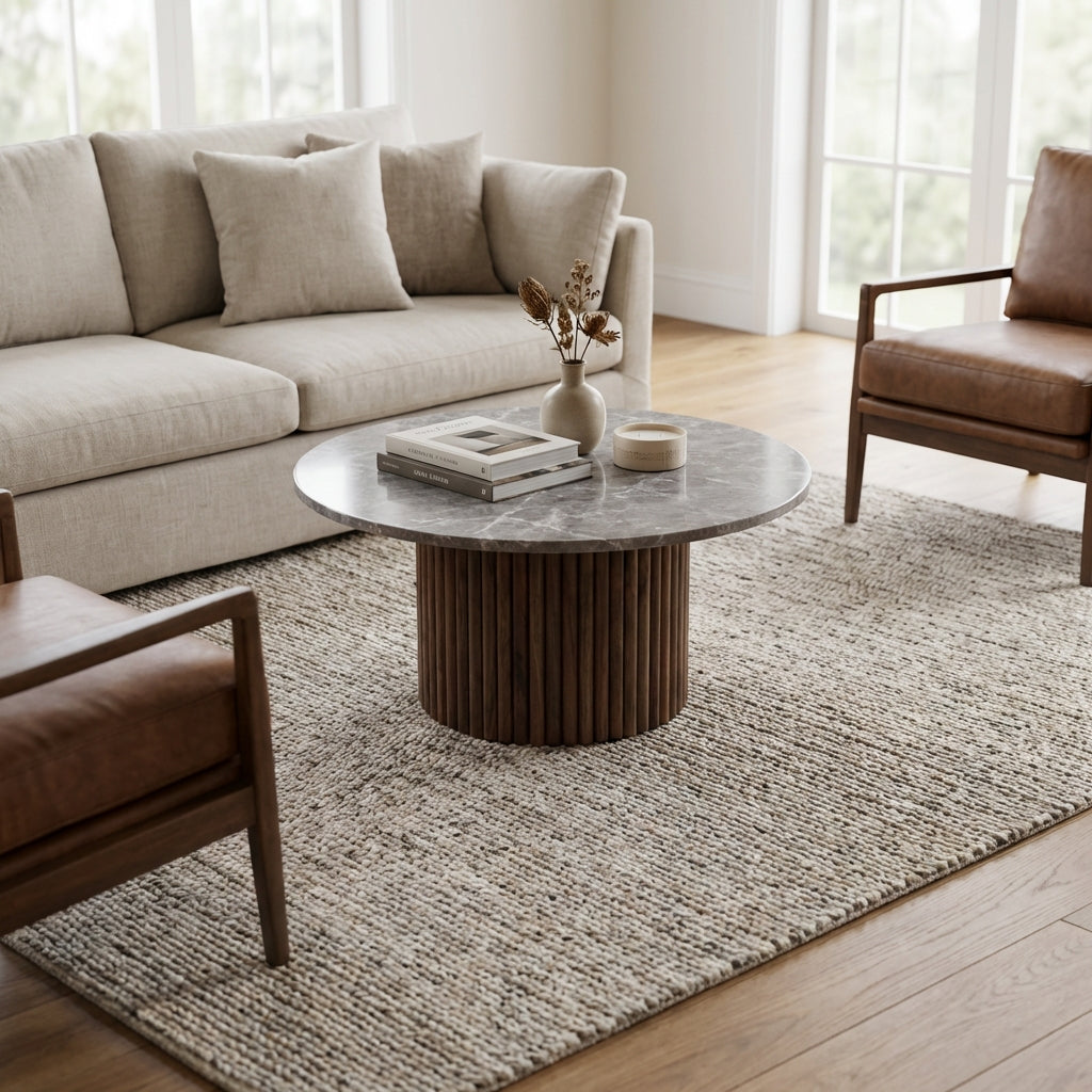 Moderne spisebord i valnød og sten (ID171)