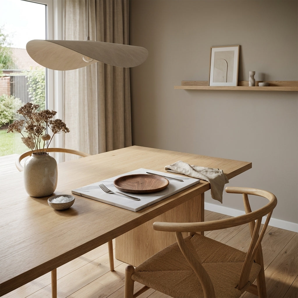 Moderne tallerken i teaktræ (ID152)