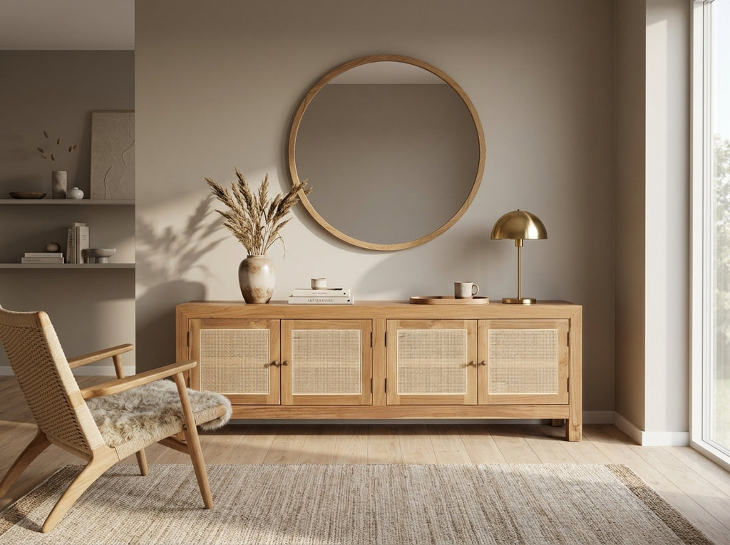 Sidebord i teaktræ og bambus (ID214)