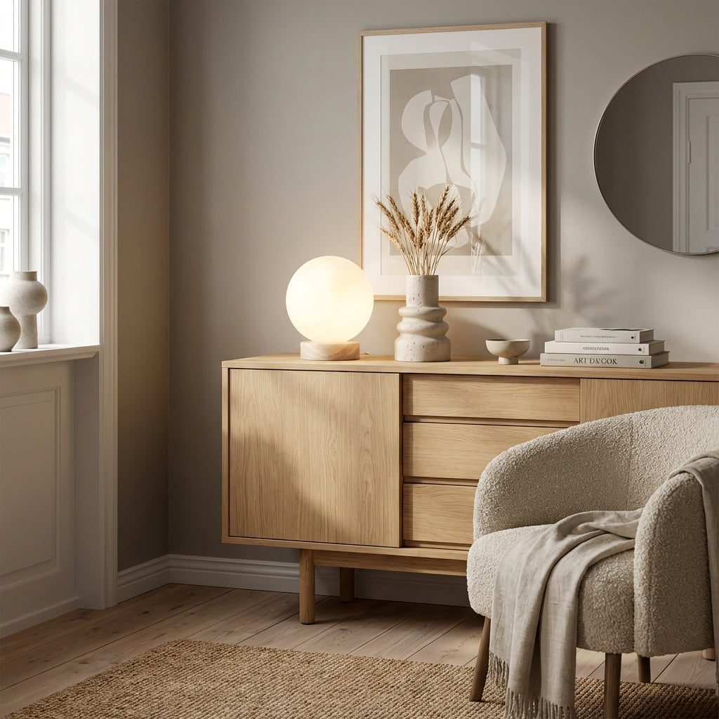 Moderne bordlampe i sten (ID62)