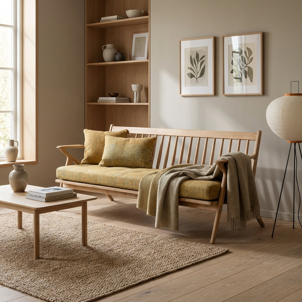 Træsofa med tremmeryg (ID240)