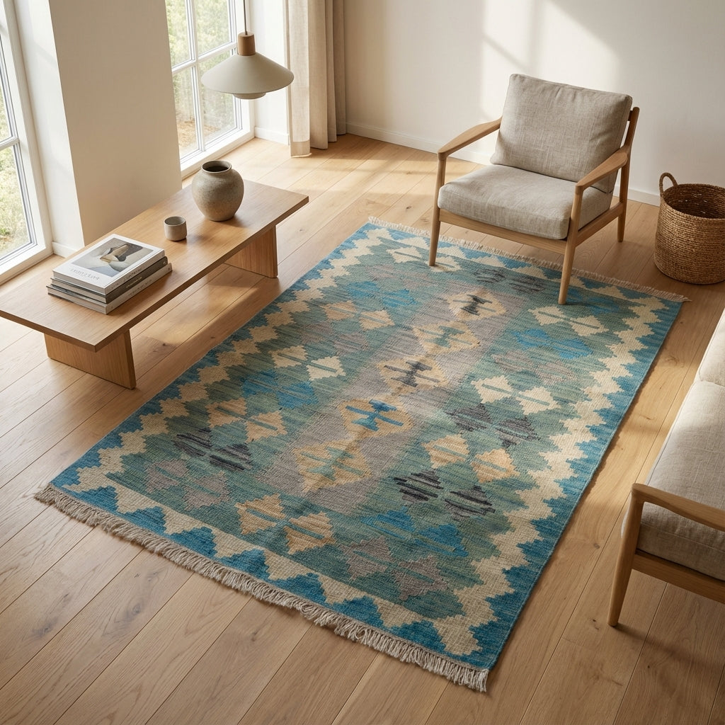 Håndvævet afghansk kelim-tæppe (ID9)