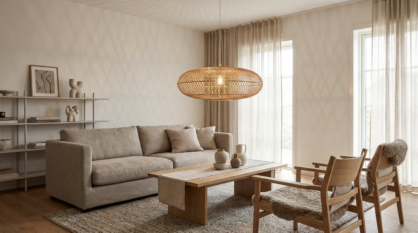 Oval bambuslampe (ID258)