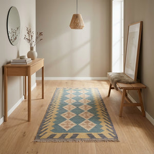 Kelim tæppe – Moderne Uld & Garn Fladvævet (ID303)