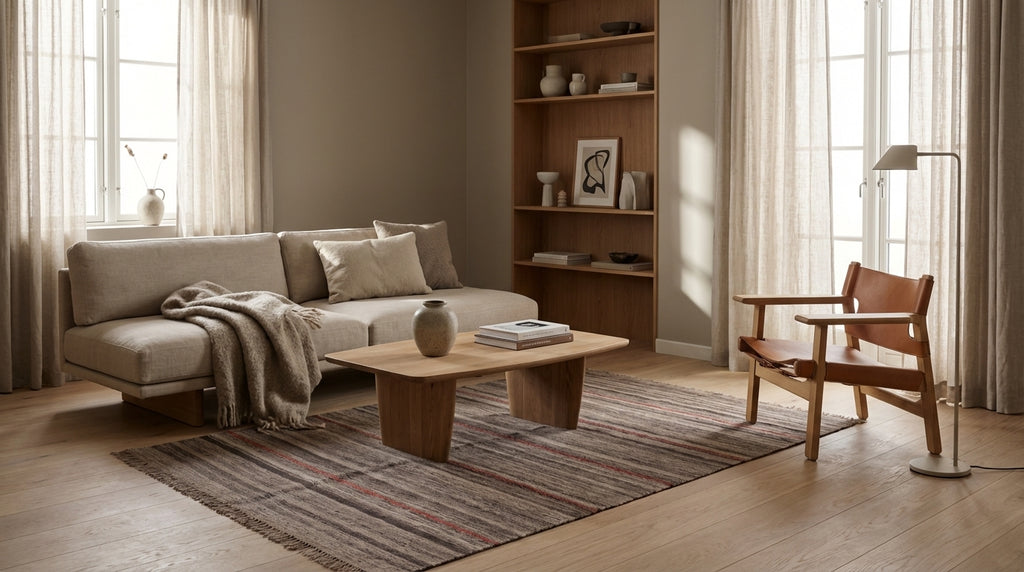 Kelim tæppe – Moderne Uld & Garn Fladvævet (ID296)