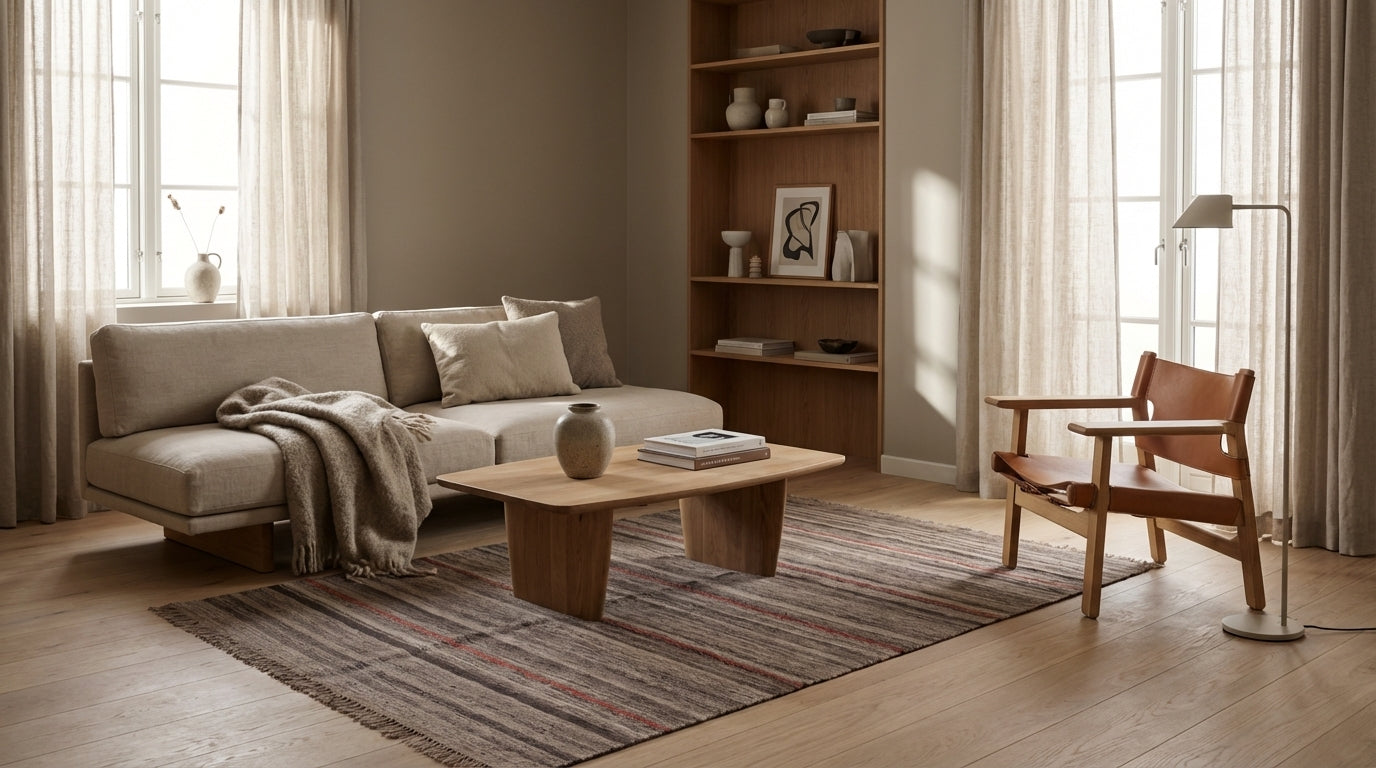 Kelim tæppe – Moderne Uld & Garn Fladvævet (ID296)