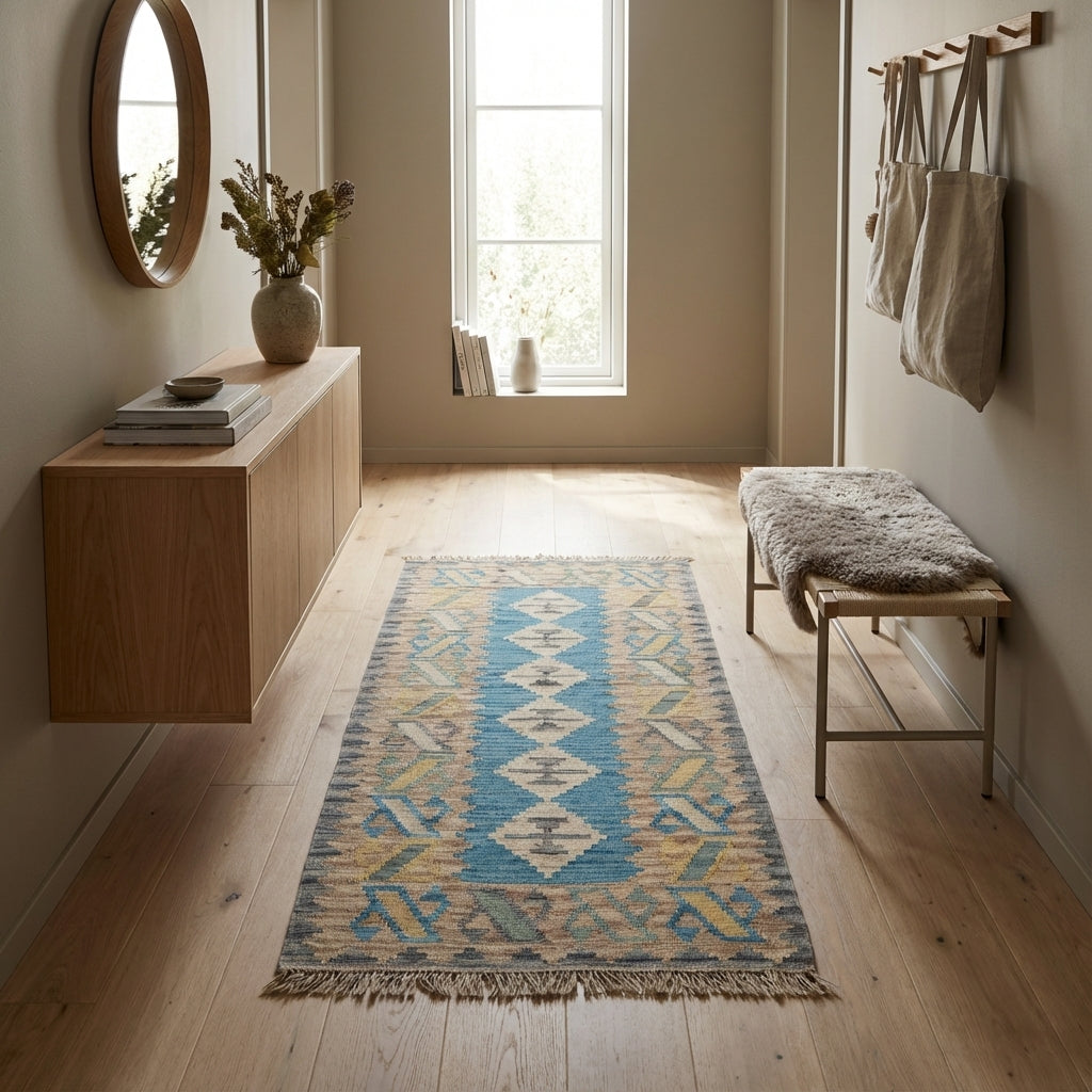 Håndvævet afghansk kelim-tæppe (ID35)