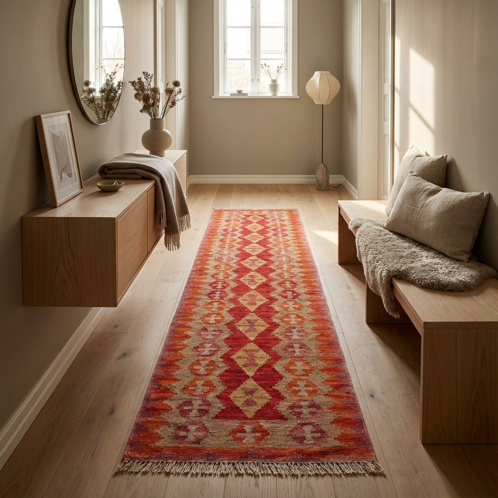 Håndvævet afghansk kelim-tæppe (ID11)