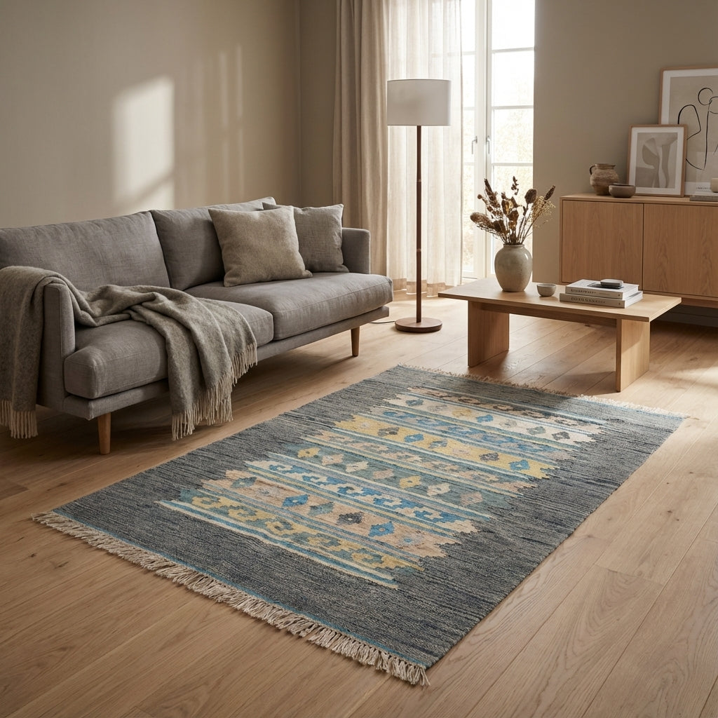 Håndvævet afghansk kelim-tæppe (ID43)