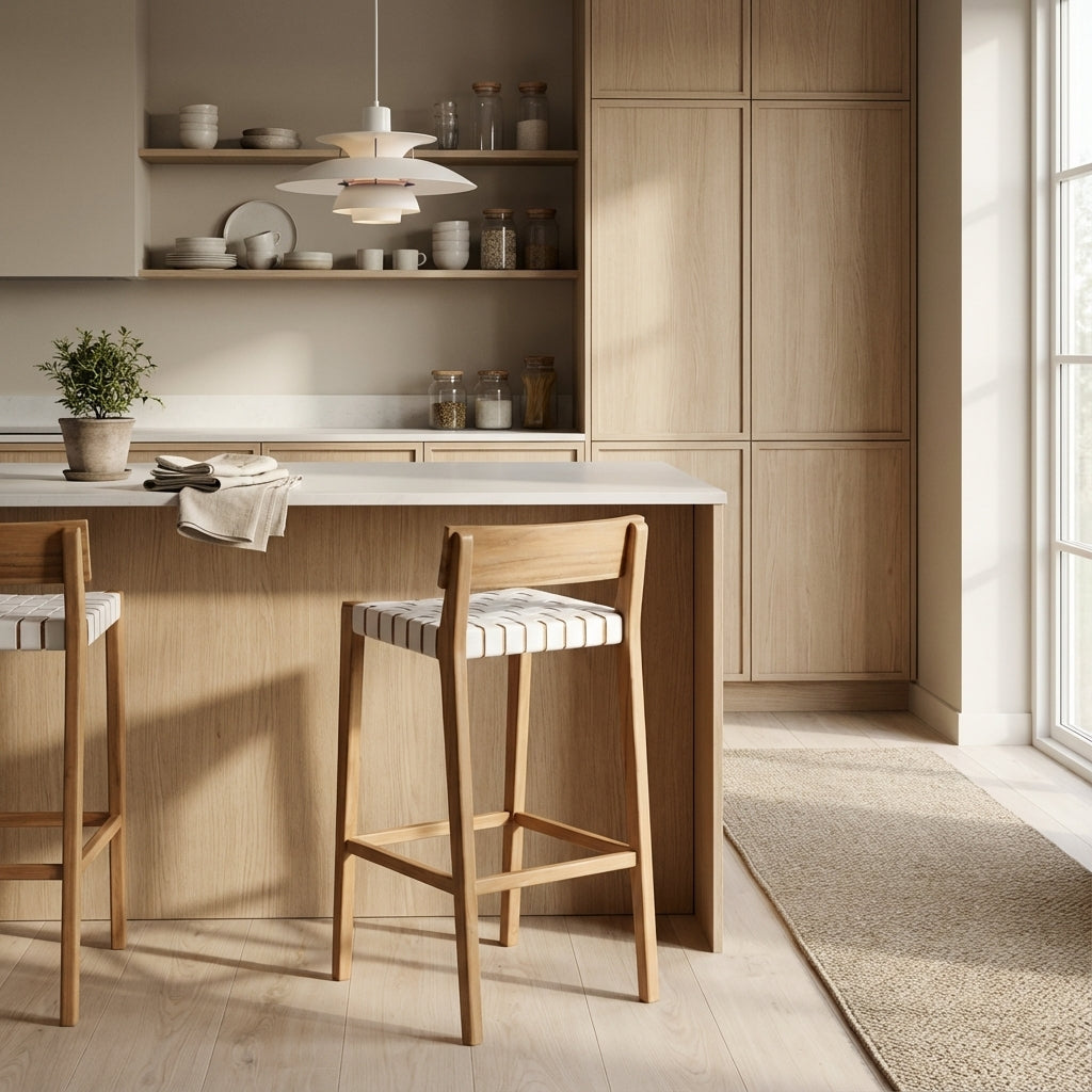 Hvid læder BarSkammel (ID205)