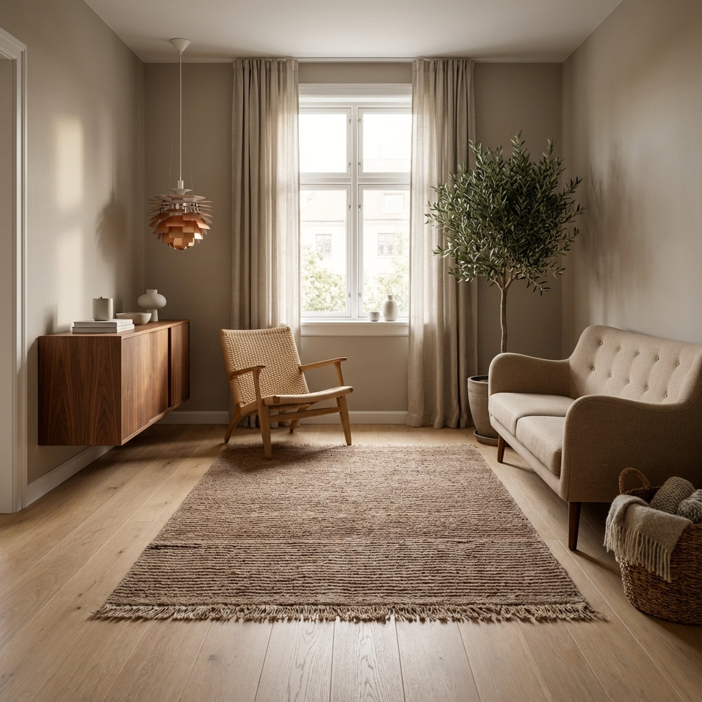 Kelim tæppe – Natur Beige Fladvævet (ID317)