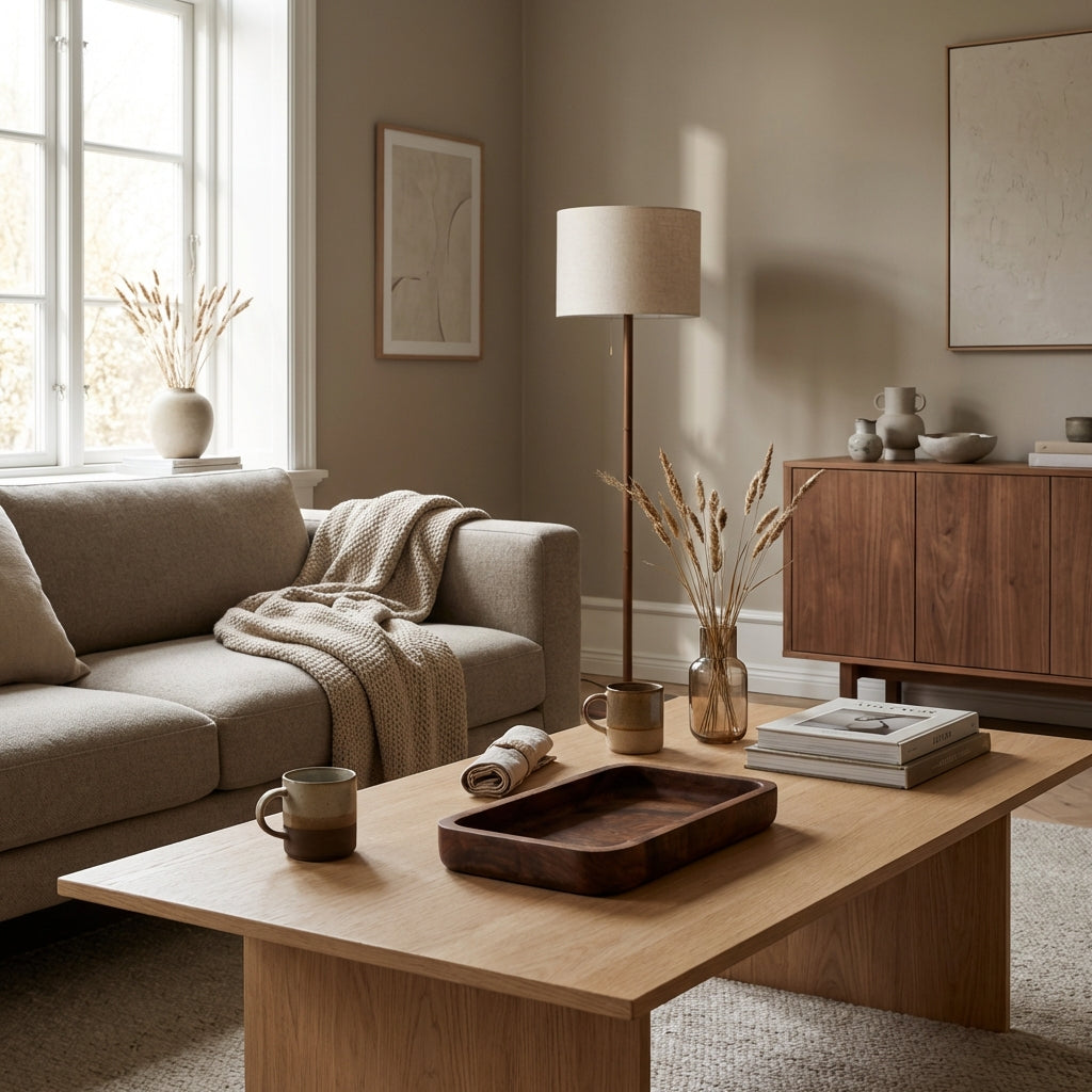 Moderne serveringsbakke i teaktræ (ID137)