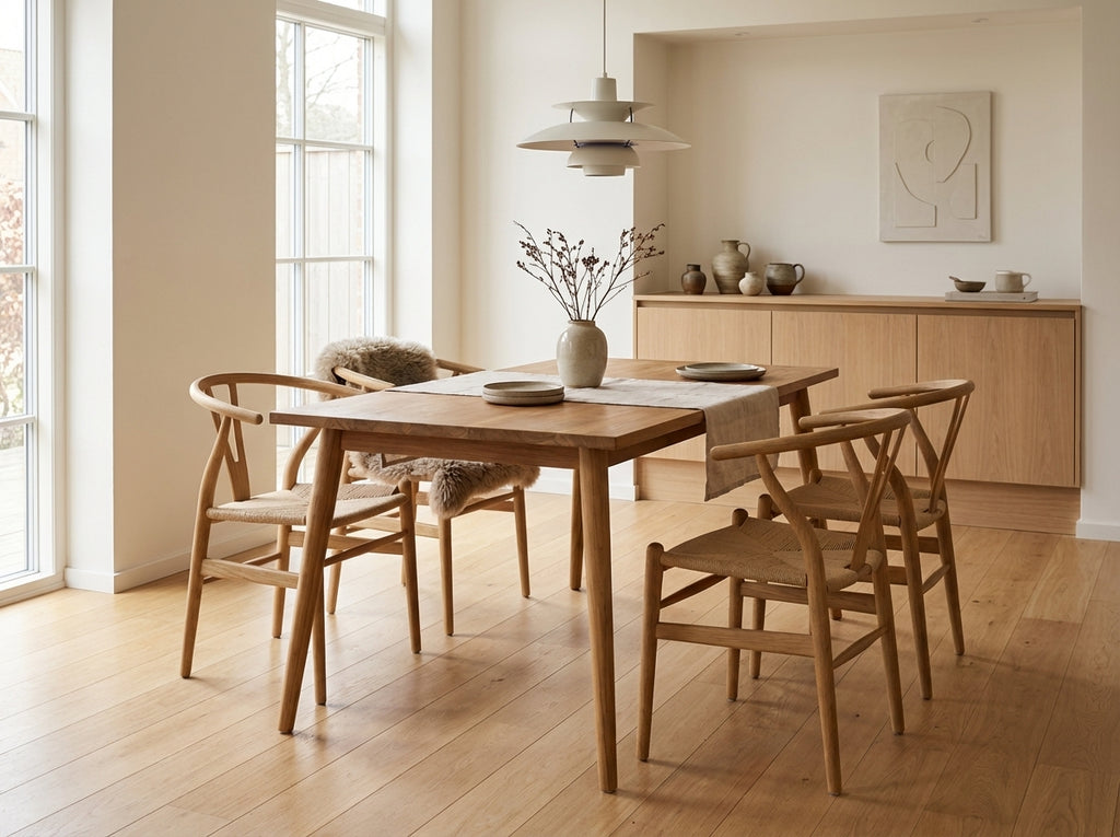 Rektangulært bord med tilspidsede ben (ID229)